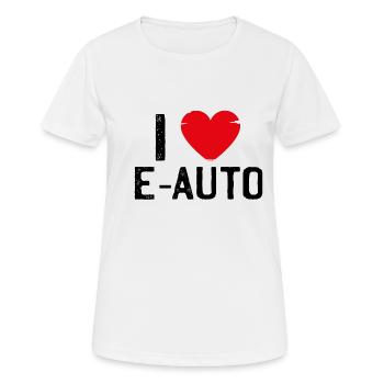 E Auto Elektro Auto E-Auto elektrisch e car - Frauen T-Shirt atmungsaktiv - Weiß - Vorne - AI Model Female 172 dark (172cm)