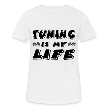 Tuning - Frauen T-Shirt atmungsaktiv - Weiß - Vorne - AI Model Female 172 dark (172cm)
