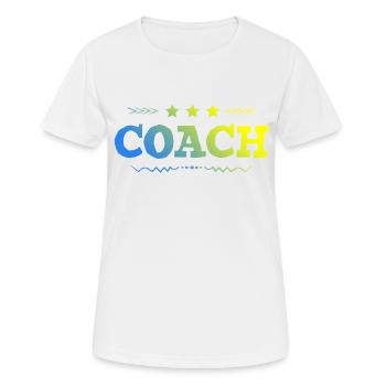 Coach Trainer - Frauen T-Shirt atmungsaktiv - Weiß - Vorne - AI Model Female 172 dark (172cm)