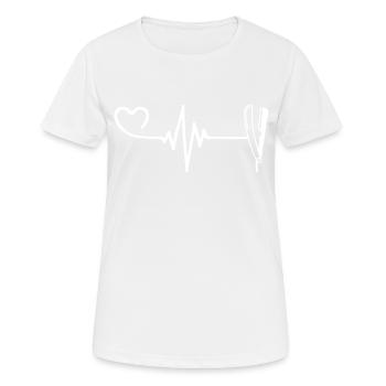 Rasage Barber Pulse Heart Love - T-shirt respirant Femme - blanc - Devant - AI Model Female 172 dark (172cm)