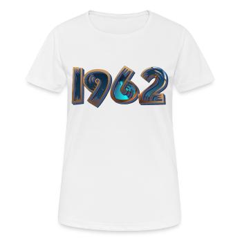 Année 1962 - T-shirt respirant Femme - blanc - Devant - AI Model Female 172 dark (172cm)