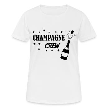 Crew - Frauen T-Shirt atmungsaktiv - Weiß - Vorne - AI Model Female 172 dark (172cm)