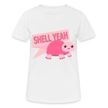 Shell yes turtle shirt - Women's Breathable T-Shirt - white - Front - AI Model Female 172 dark (172cm)