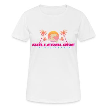 Rollerblade in California sunset - Women's Breathable T-Shirt - white - Front - AI Model Female 172 dark (172cm)