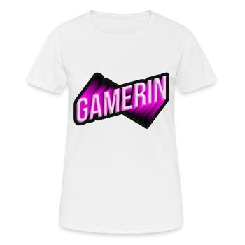Gamerin Neon 3D Pink - Frauen T-Shirt atmungsaktiv - Weiß - Vorne - AI Model Female 172 dark (172cm)