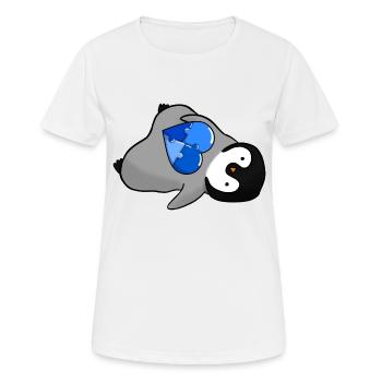 Baby Pinguin Autismus Awareness - Frauen T-Shirt atmungsaktiv - Weiß - Vorne - AI Model Female 172 dark (172cm)