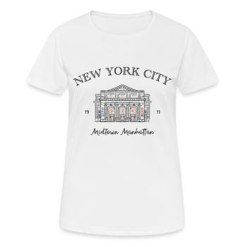 New York, Manhattan Midtown, États-Unis - T-shirt respirant Femme - blanc - Devant - AI Model Female 172 dark (172cm)