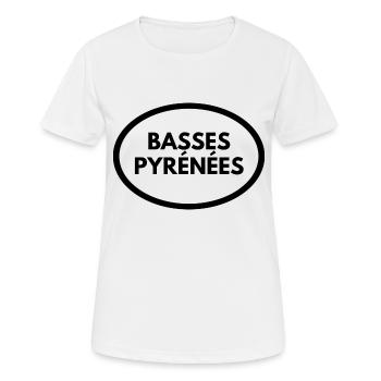 basses pyrénées - T-shirt respirant Femme - blanc - Devant - AI Model Female 172 dark (172cm)