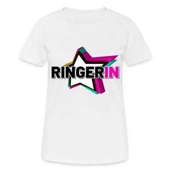 Ringerin - Frauen T-Shirt atmungsaktiv - Weiß - Vorne - AI Model Female 172 dark (172cm)