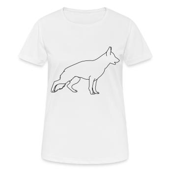 deutscher schäferhund lineart 1 - Frauen T-Shirt atmungsaktiv - Weiß - Vorne - AI Model Female 172 dark (172cm)