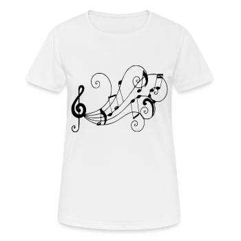 Notes de musique - T-shirt respirant Femme - blanc - Devant - AI Model Female 172 dark (172cm)