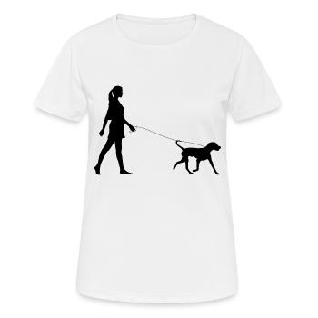 Walking the Dog, Weimaraner - Women's Breathable T-Shirt - white - Front - AI Model Female 172 dark (172cm)