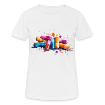 pilules colorées - T-shirt respirant Femme - blanc - Devant - AI Model Female 172 dark (172cm)