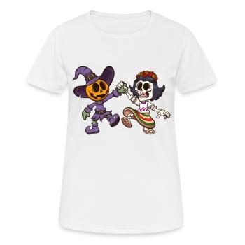 Halloween et le jour des morts - T-shirt respirant Femme - blanc - Devant - AI Model Female 172 dark (172cm)