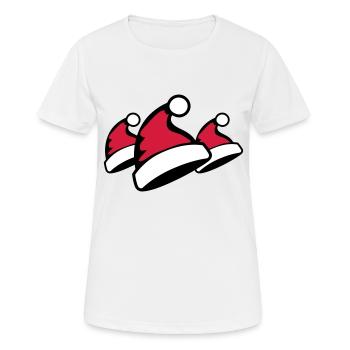 Bonnet de Noël chapeau de père Noël - T-shirt respirant Femme - blanc - Devant - AI Model Female 172 dark (172cm)