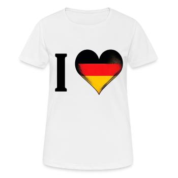 Herz aus Deutschlandflagge - Frauen T-Shirt atmungsaktiv - Weiß - Vorne - AI Model Female 172 dark (172cm)