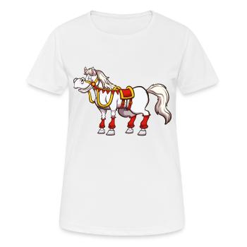 Cheval de Saint-Nicolas - T-shirt respirant Femme - blanc - Devant - AI Model Female 172 dark (172cm)