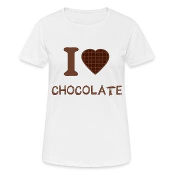 J’adore le chocolat - T-shirt respirant Femme - blanc - Devant - AI Model Female 172 dark (172cm)