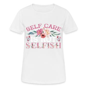 Prendre soin de soi n’est pas égoïste 5 - T-shirt respirant Femme - blanc - Devant - AI Model Female 172 dark (172cm)