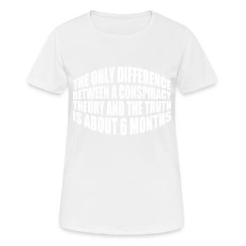 The Only Difference Between A Conspiracy Theory 20 - Frauen T-Shirt atmungsaktiv - Weiß - Vorne - AI Model Female 172 dark (172cm)