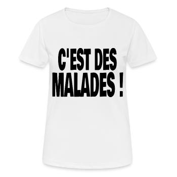 c'est des malades ! - T-shirt respirant Femme - blanc - Devant - AI Model Female 172 dark (172cm)
