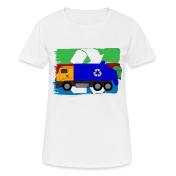 Müllwagen Liebe Müllabfuhr Kind Junge I Geschenk - Frauen T-Shirt atmungsaktiv - Weiß - Vorne - AI Model Female 172 dark (172cm)