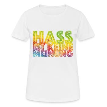 Hate is not an opinion - Women's Breathable T-Shirt - white - Front - AI Model Female 172 dark (172cm)