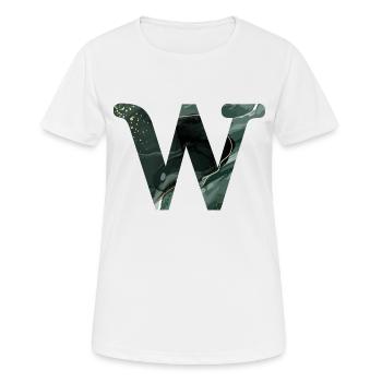 Letter w Marbled Green - Women's Breathable T-Shirt - white - Front - AI Model Female 172 dark (172cm)