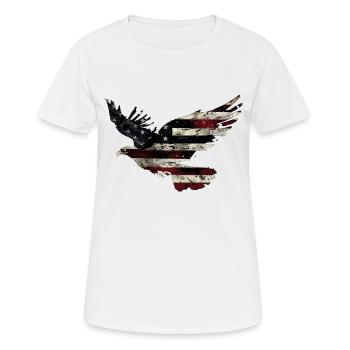 Drapeau américain Eagle Silhouette American Heritage 4 - T-shirt respirant Femme - blanc - Devant - AI Model Female 172 dark (172cm)