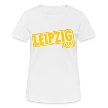 Leipzig - 0341 - Indicatif régional - Saxe - T-shirt respirant Femme - blanc - Devant - AI Model Female 172 dark (172cm)