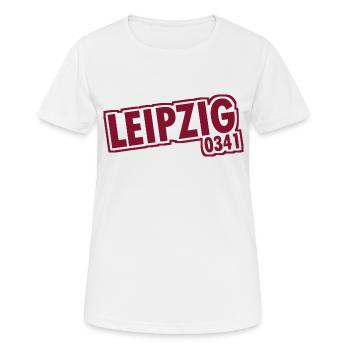 Leipzig - 0341 - Indicatif régional - Saxe - T-shirt respirant Femme - blanc - Devant - AI Model Female 172 dark (172cm)