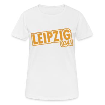 Leipzig - 0341 - Indicatif régional - Saxe - T-shirt respirant Femme - blanc - Devant - AI Model Female 172 dark (172cm)