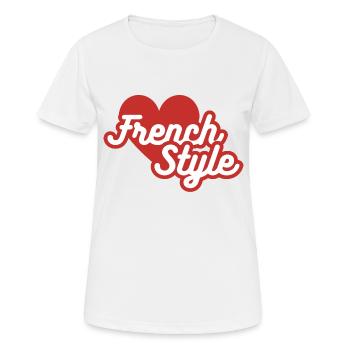 Der französische Stil - Frauen T-Shirt atmungsaktiv - Weiß - Vorne - AI Model Female 172 dark (172cm)
