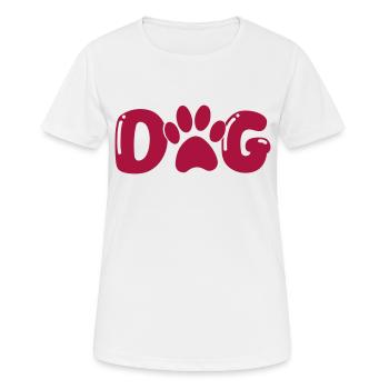 dog pfote - Frauen T-Shirt atmungsaktiv - Weiß - Vorne - AI Model Female 172 dark (172cm)