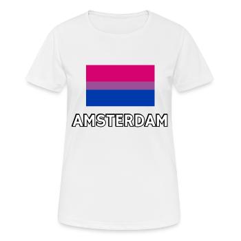 Drapeau de la Bi Pride Amsterdam - T-shirt respirant Femme - blanc - Devant - AI Model Female 172 dark (172cm)