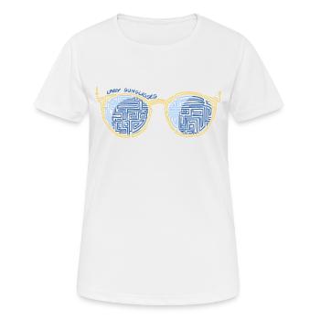Laby Sonnenbrille 1 - Frauen T-Shirt atmungsaktiv - Weiß - Vorne - AI Model Female 172 dark (172cm)