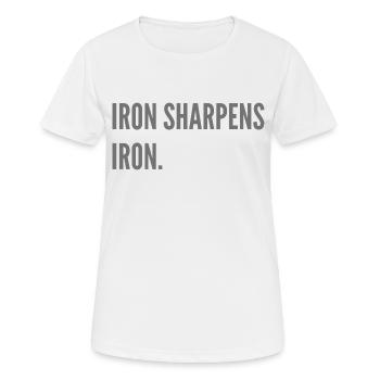 Iron sharpens iron. - Women's Breathable T-Shirt - white - Front - AI Model Female 172 dark (172cm)