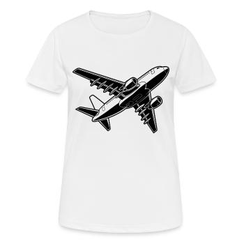 Pilote d’avion Aérodrome Sports de vol - T-shirt respirant Femme - blanc - Devant - AI Model Female 172 dark (172cm)