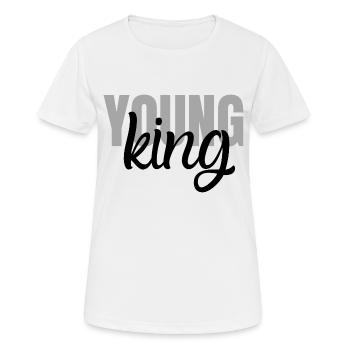 African Kente Art Young King African American - Women's Breathable T-Shirt - white - Front - AI Model Female 172 dark (172cm)
