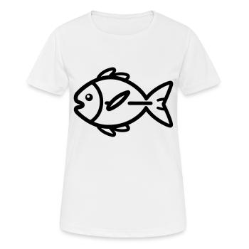 Poisson - T-shirt respirant Femme - blanc - Devant - AI Model Female 172 dark (172cm)