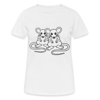 Two Nasty Mice Angry Frustrated Sour Aggressive - Women's Breathable T-Shirt - white - Front - AI Model Female 172 dark (172cm)