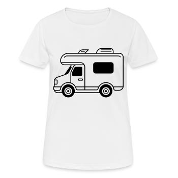 Wohnmobil - Frauen T-Shirt atmungsaktiv - Weiß - Vorne - AI Model Female 172 dark (172cm)