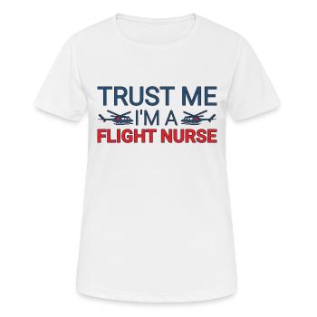 Infirmière de vol Trust Me Air Rescue - T-shirt respirant Femme - blanc - Devant - AI Model Female 172 dark (172cm)