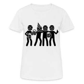 Fête de groupe d’anniversaire - T-shirt respirant Femme - blanc - Devant - AI Model Female 172 dark (172cm)