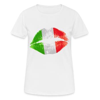Kiss (Italie / Italie) - T-shirt respirant Femme - blanc - Devant - AI Model Female 172 dark (172cm)