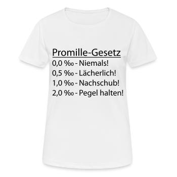 Promille Gesetz Alkohol Party - Frauen T-Shirt atmungsaktiv - Weiß - Vorne - AI Model Female 172 dark (172cm)