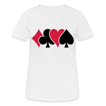 Playing Card Suits - Women's Breathable T-Shirt - white - Front - AI Model Female 172 dark (172cm)