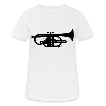 Horn - Frauen T-Shirt atmungsaktiv - Weiß - Vorne - AI Model Female 172 dark (172cm)