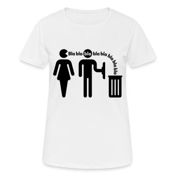 Bla bla bla / Frauenversteher (petit) - T-shirt respirant Femme - blanc - Devant - AI Model Female 172 dark (172cm)