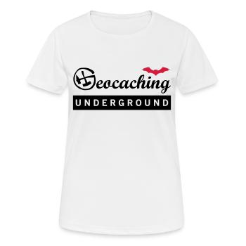 Geocaching Underground 2farbig transparent - Frauen T-Shirt atmungsaktiv - Weiß - Vorne - AI Model Female 172 dark (172cm)